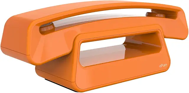 Alcatel ePure Iconic Orange Design Cordless DECT Telephone, Easy to Use, Blocking Unwanted Calls, Hands-Free
