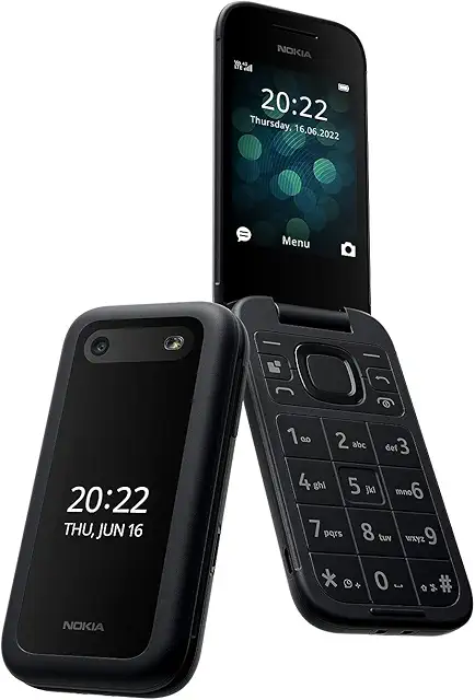 Nokia 2660 Flip Feature Phone with 2.8" display, 4G Connectivity, Hearing Aid Compatibility (HAC), built-in camera, MP3 pl...