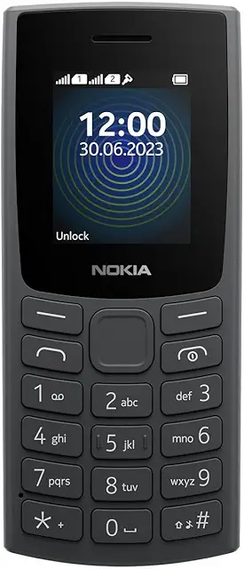 Nokia 110 Feature Phone with Built-in MP3 Player, Rear Camera, Long Life Battery and Voice Recorder - Charcoal
