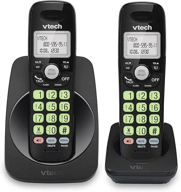 [New] VTech VG131-21 DECT 6.0 2-Handset Cordless Phone - Bluetooth Connection, Blue-White Display, Big Buttons, Full Duple...